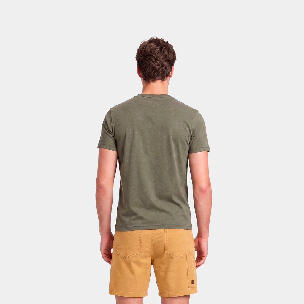 Polera Reef Men Basic Label Olive