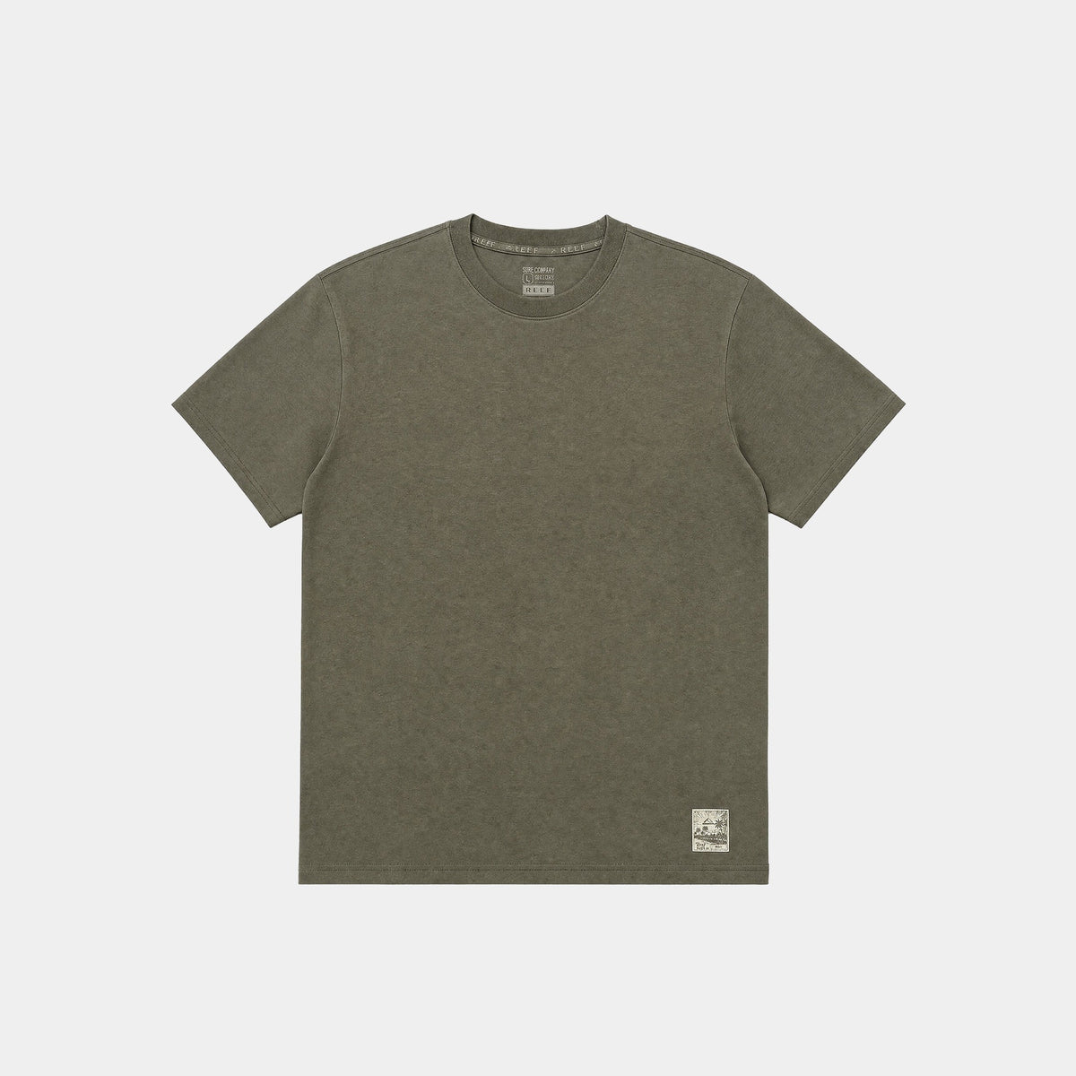 Polera Reef Men Basic Label Olive