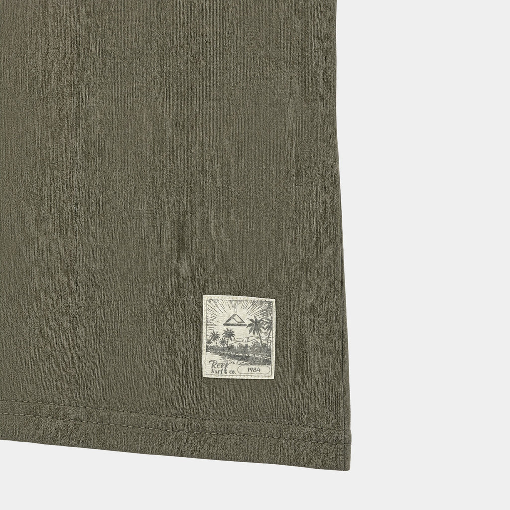 Polera Reef Men Basic Label Olive