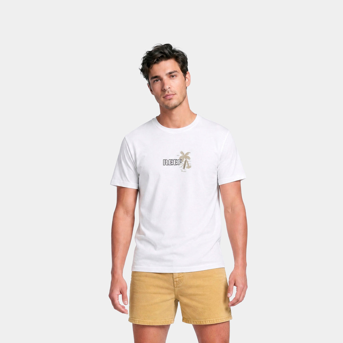 Polera Reef Men Palm Easy White