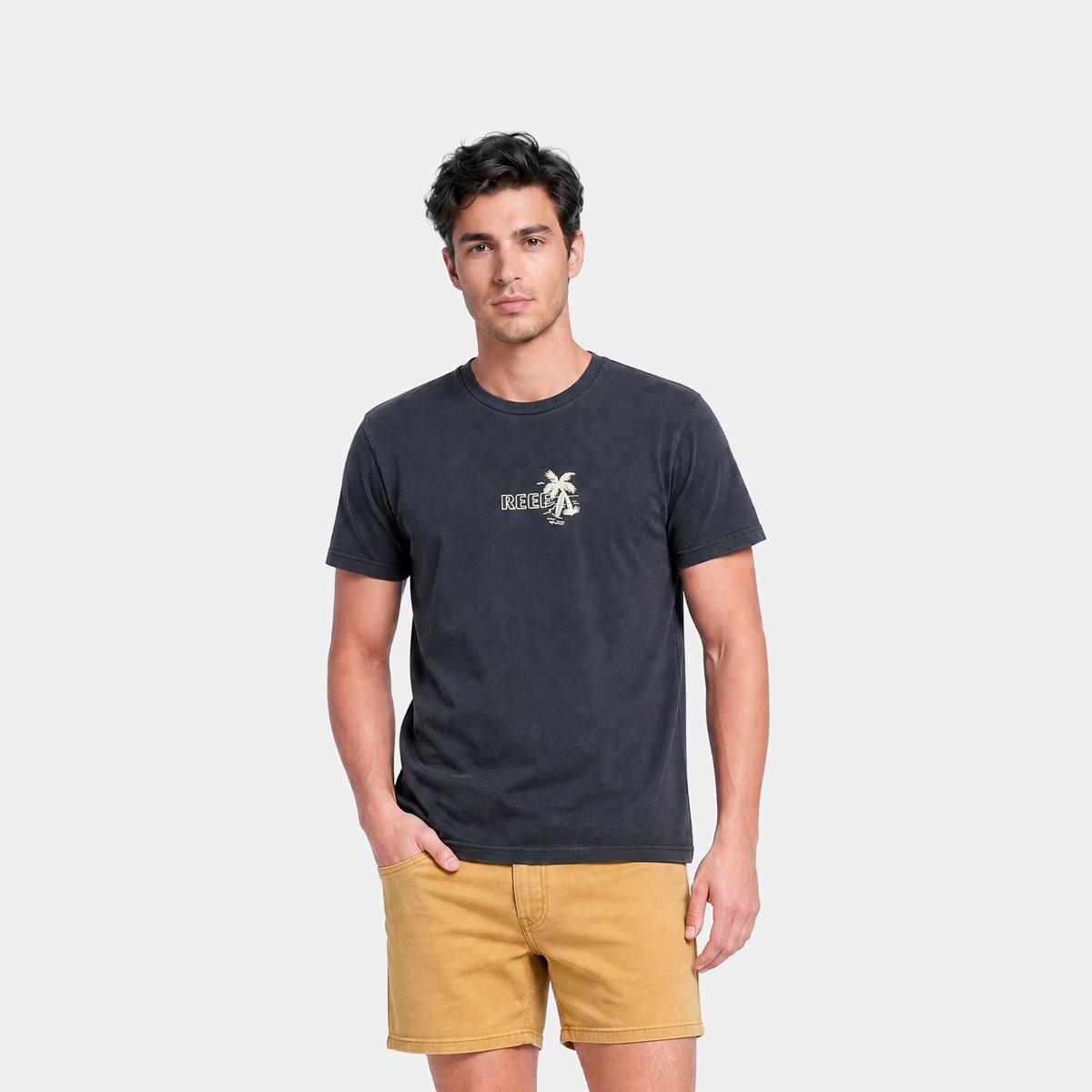 Polera Reef Men Palm Easy Black