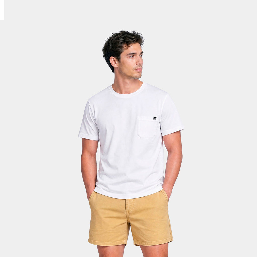 Polera Reef Men Basic Pocket White