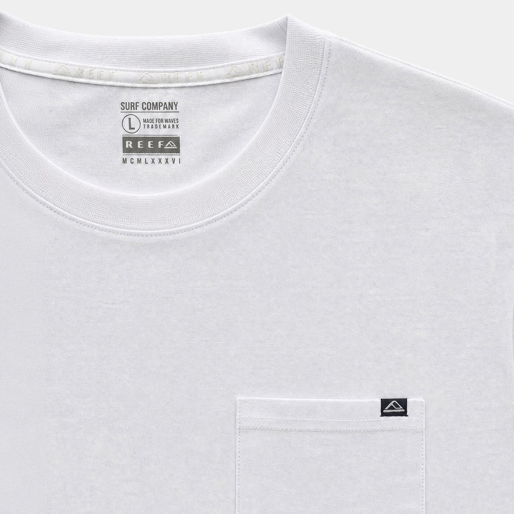 Polera Reef Men Basic Pocket White