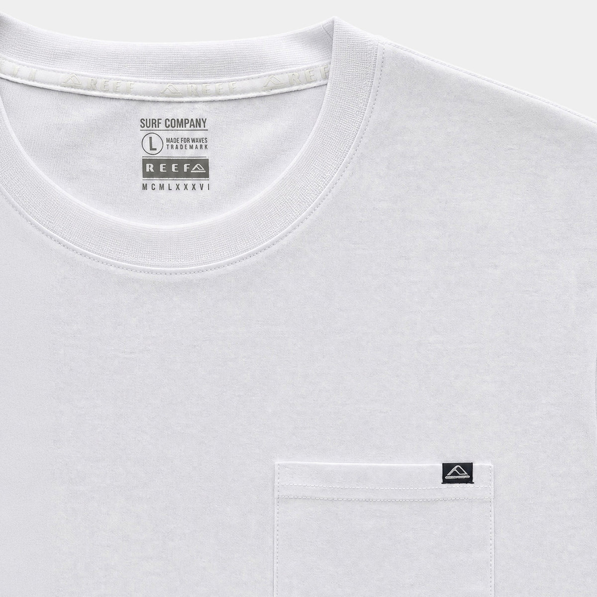 Polera Reef Men Basic Pocket White