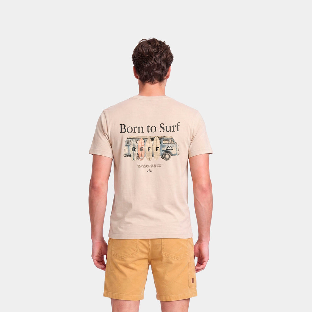 Polera Reef Men Born To Surf Beige
