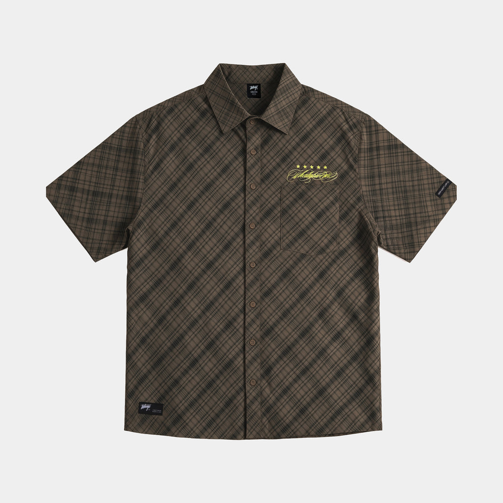Camisa WhatUp Cuadros Oversize Box Café