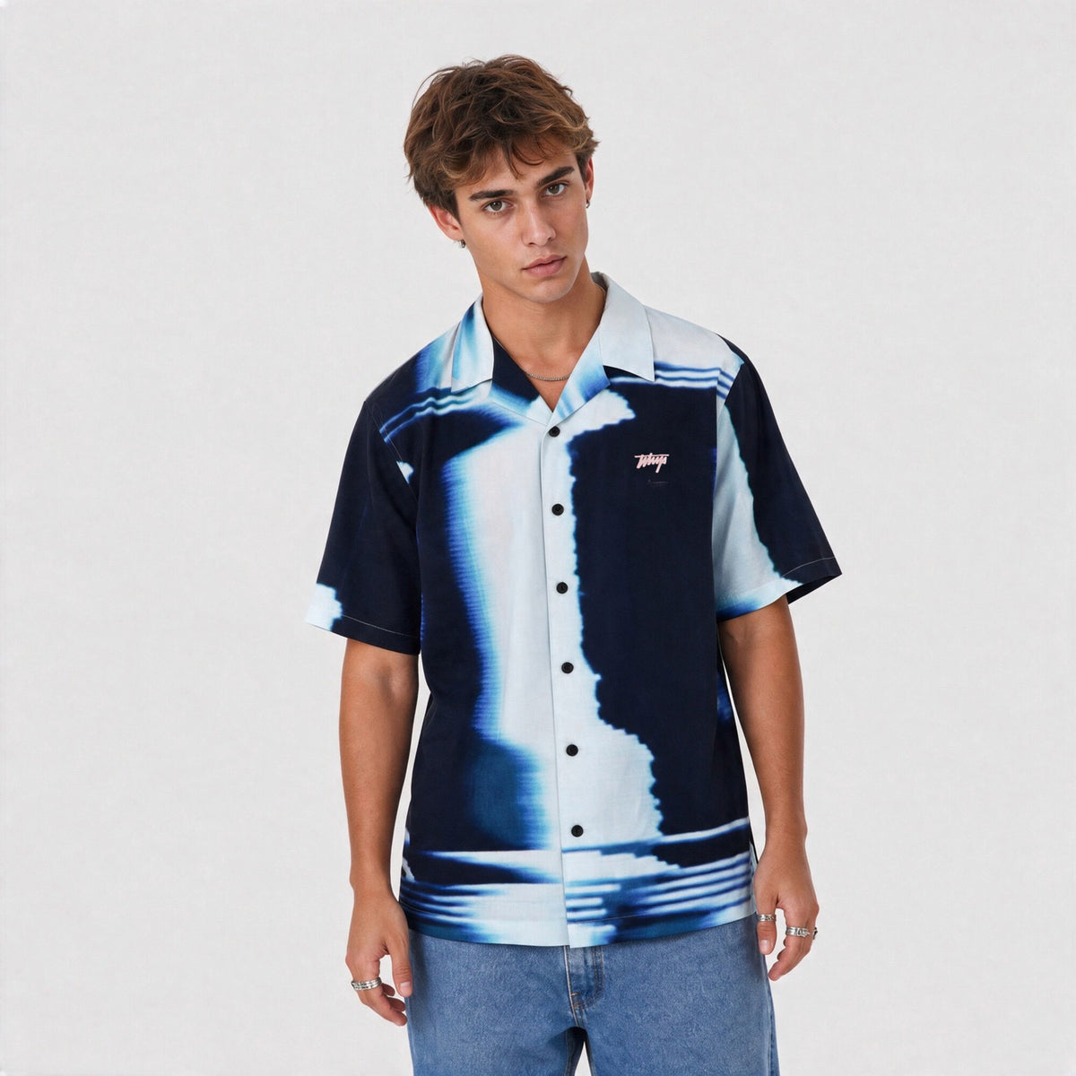 Camisa WhatUp Oversize Box Glitch Negro