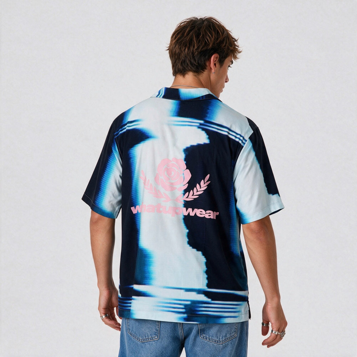 Camisa WhatUp Oversize Box Glitch Negro