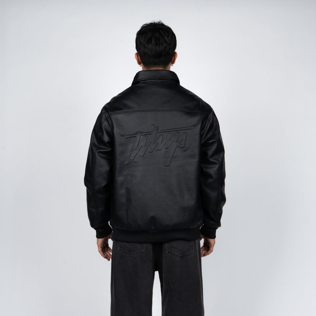Chaqueta Whatup Hombre Eco Cuero Full Black