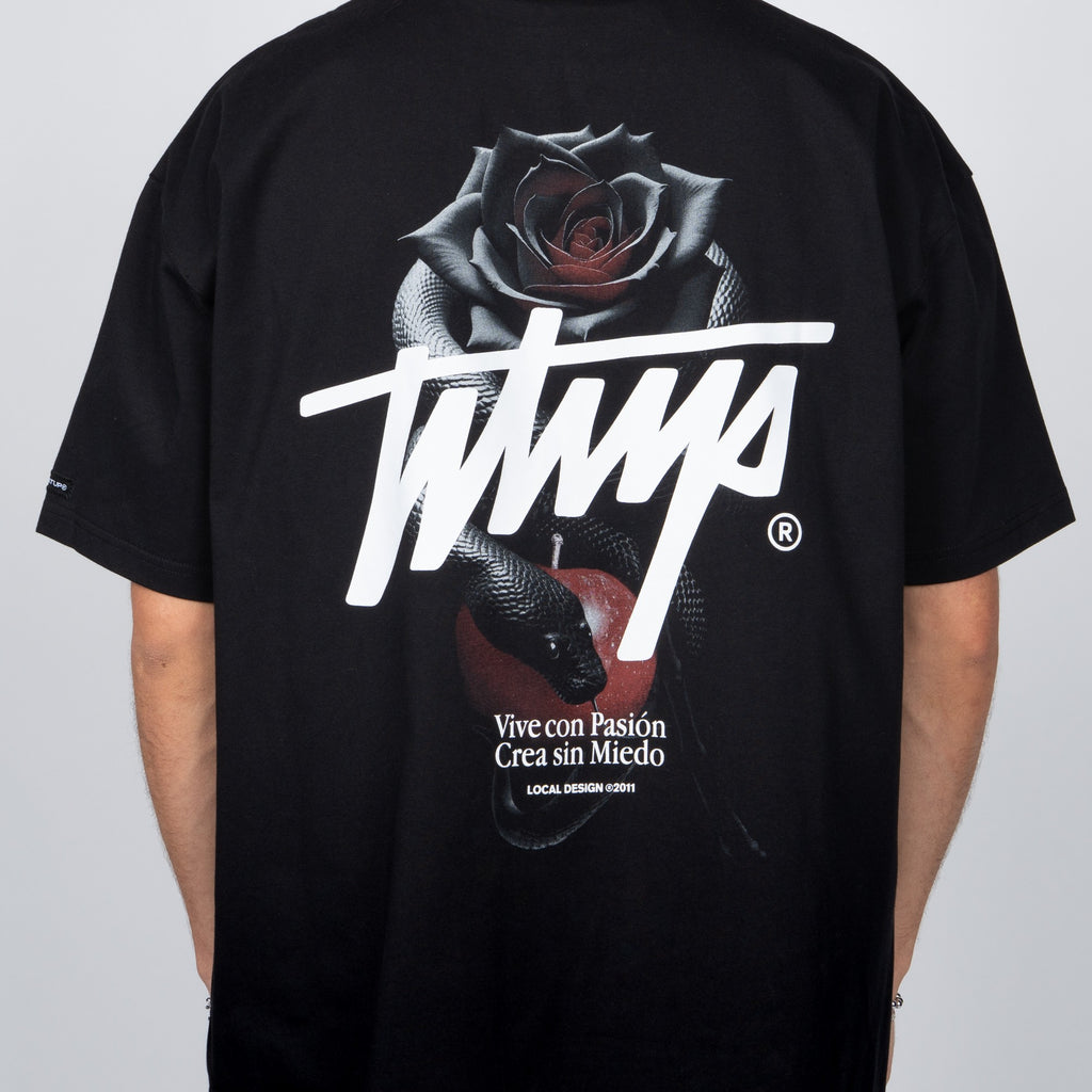 Polera WhatUp Rose and Snake Black