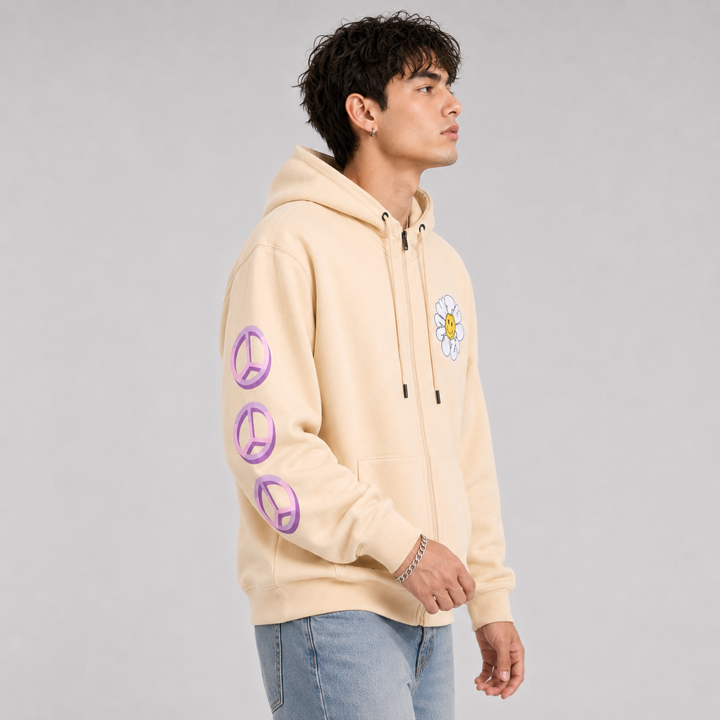 Poleron Men P&amp;L Beige Full Zipper
