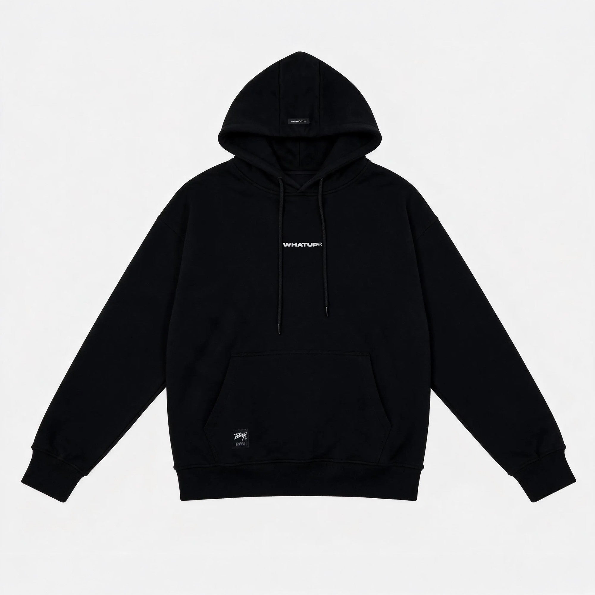 Polerón WhatUp Hoodie Black Logo