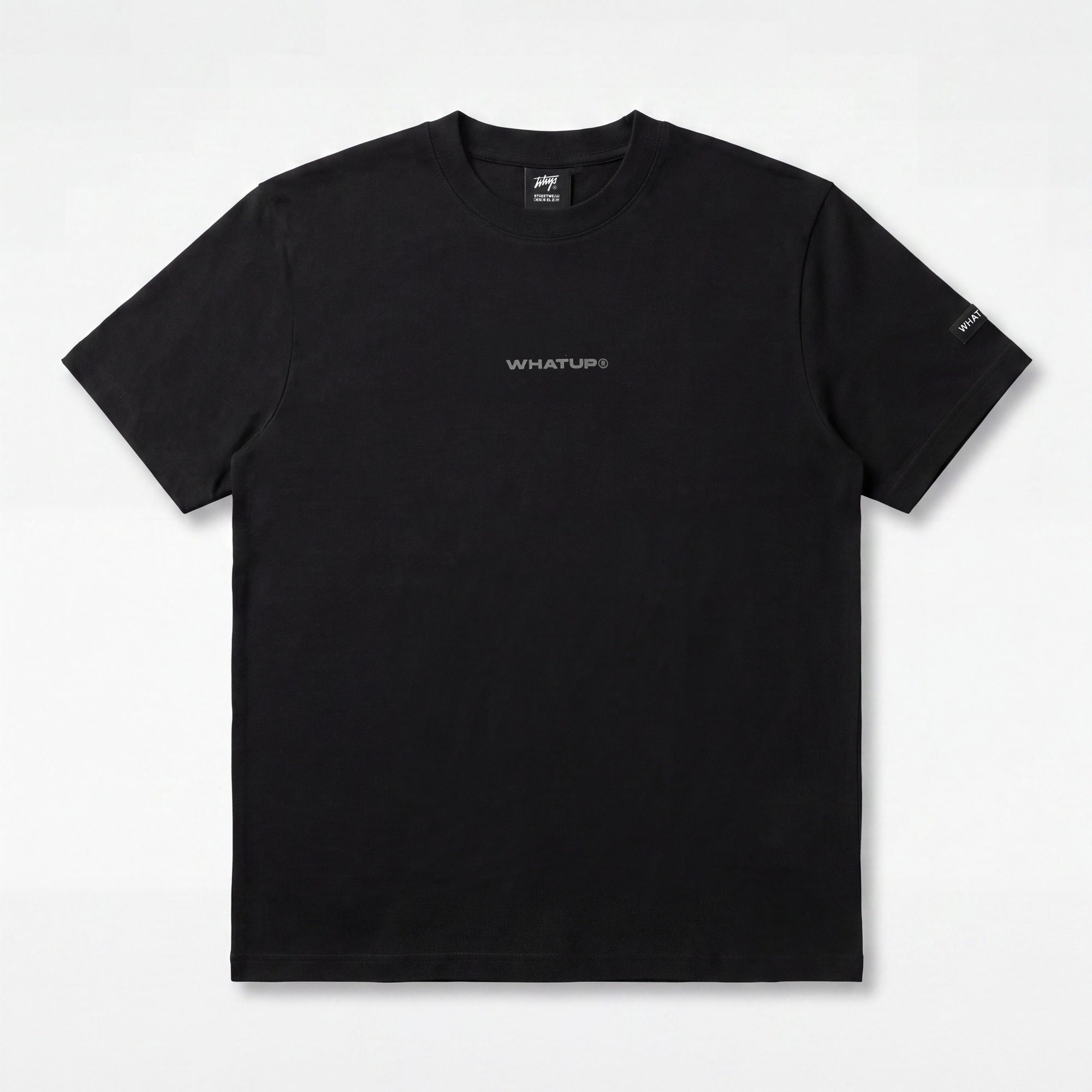 Polera WhatUp Men Classic Logo Black Grey