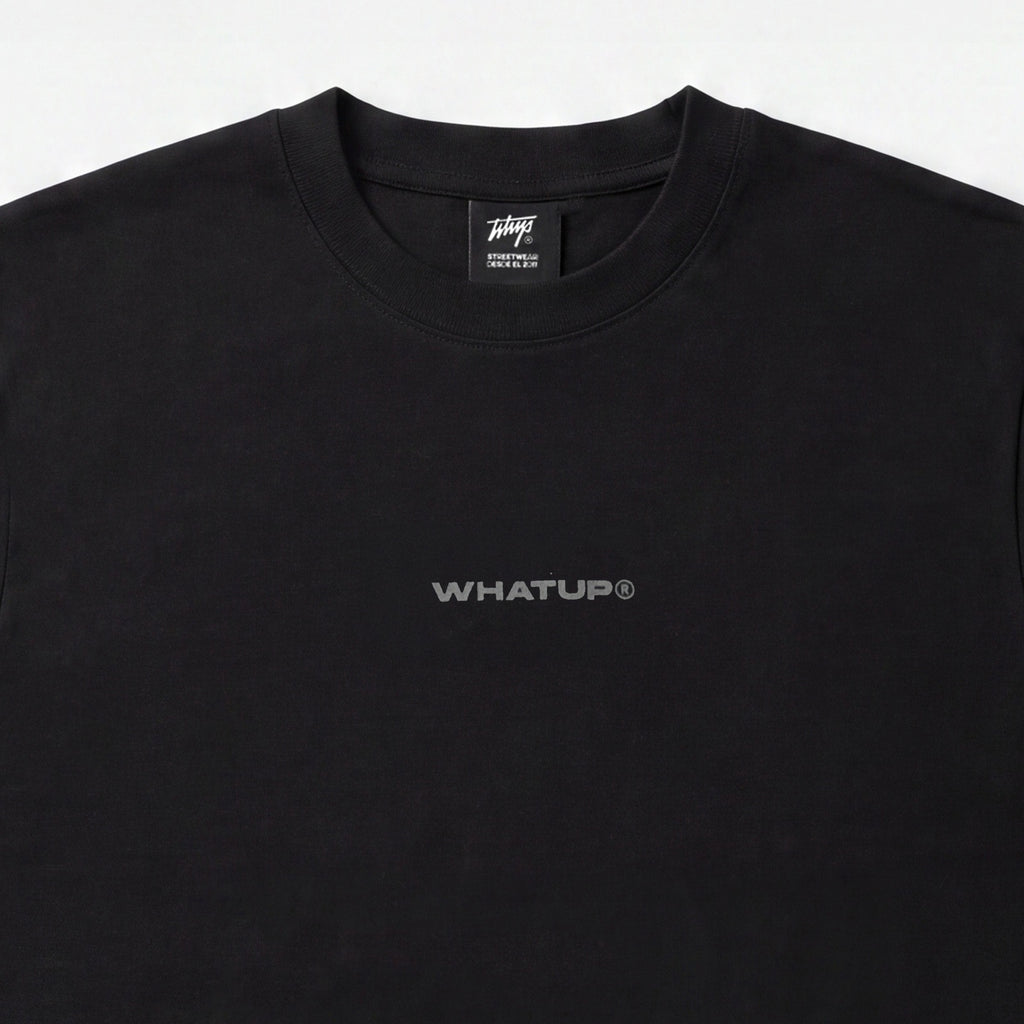 Polera WhatUp Men Classic Logo Black Grey