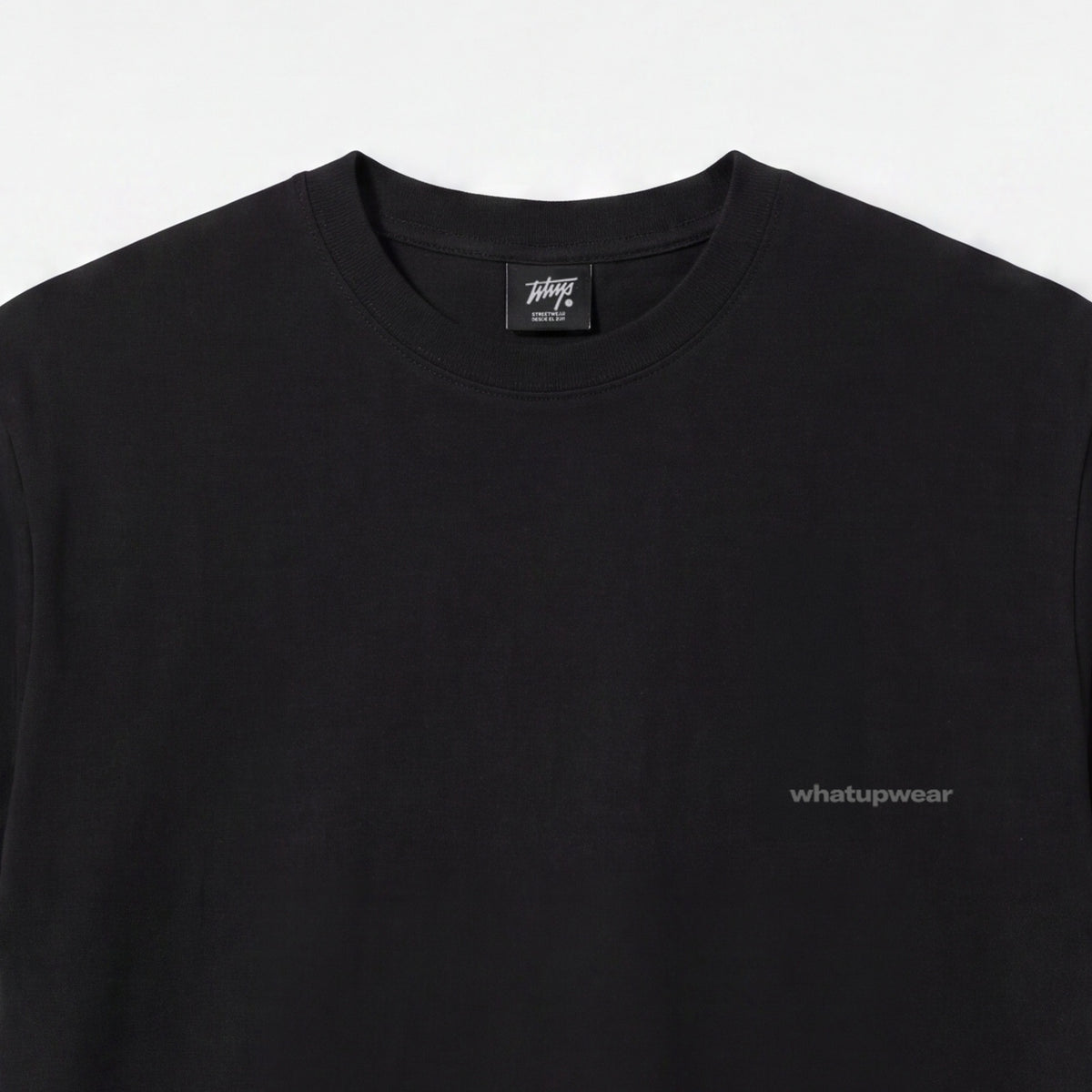 Polera WhatUp Men Boxy Black Logo Grey