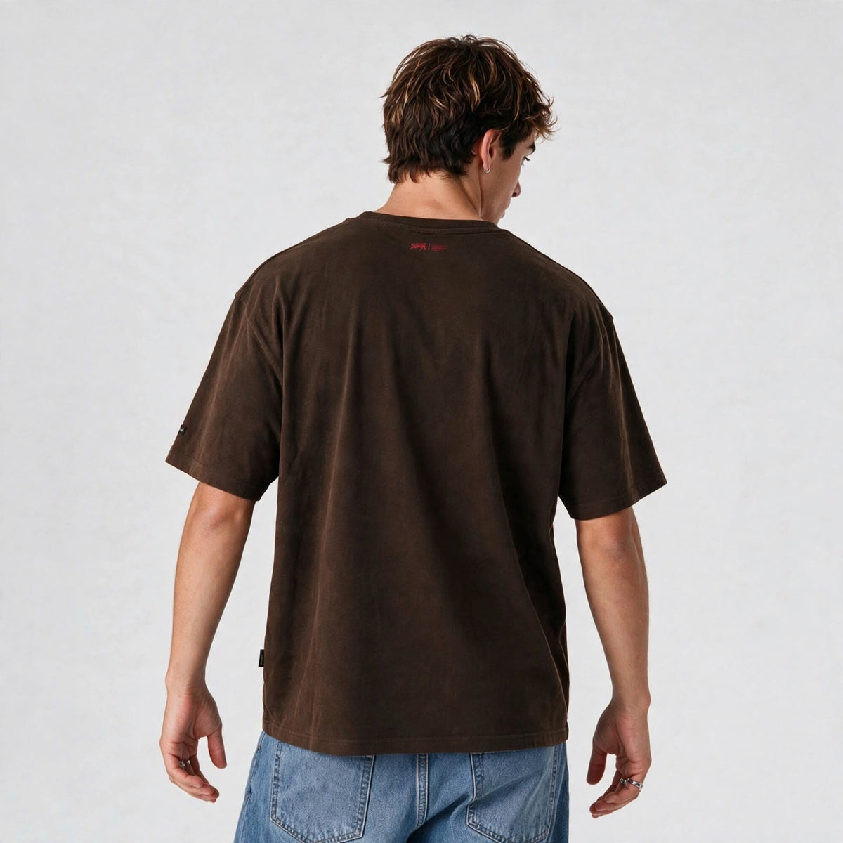 Polera WhatUp Oversize Box Logo Café