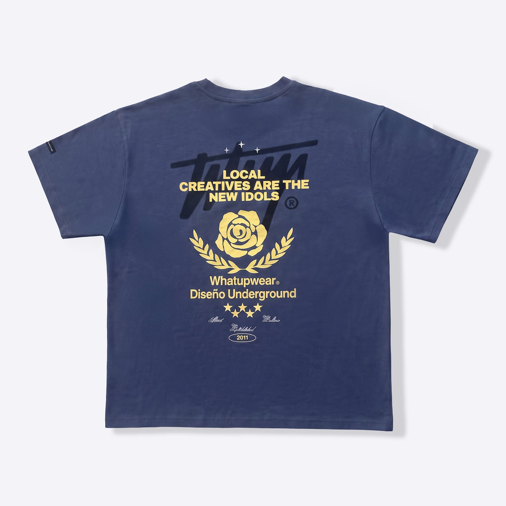 Polera WhatUp Men Boxy Local Creatives Blue