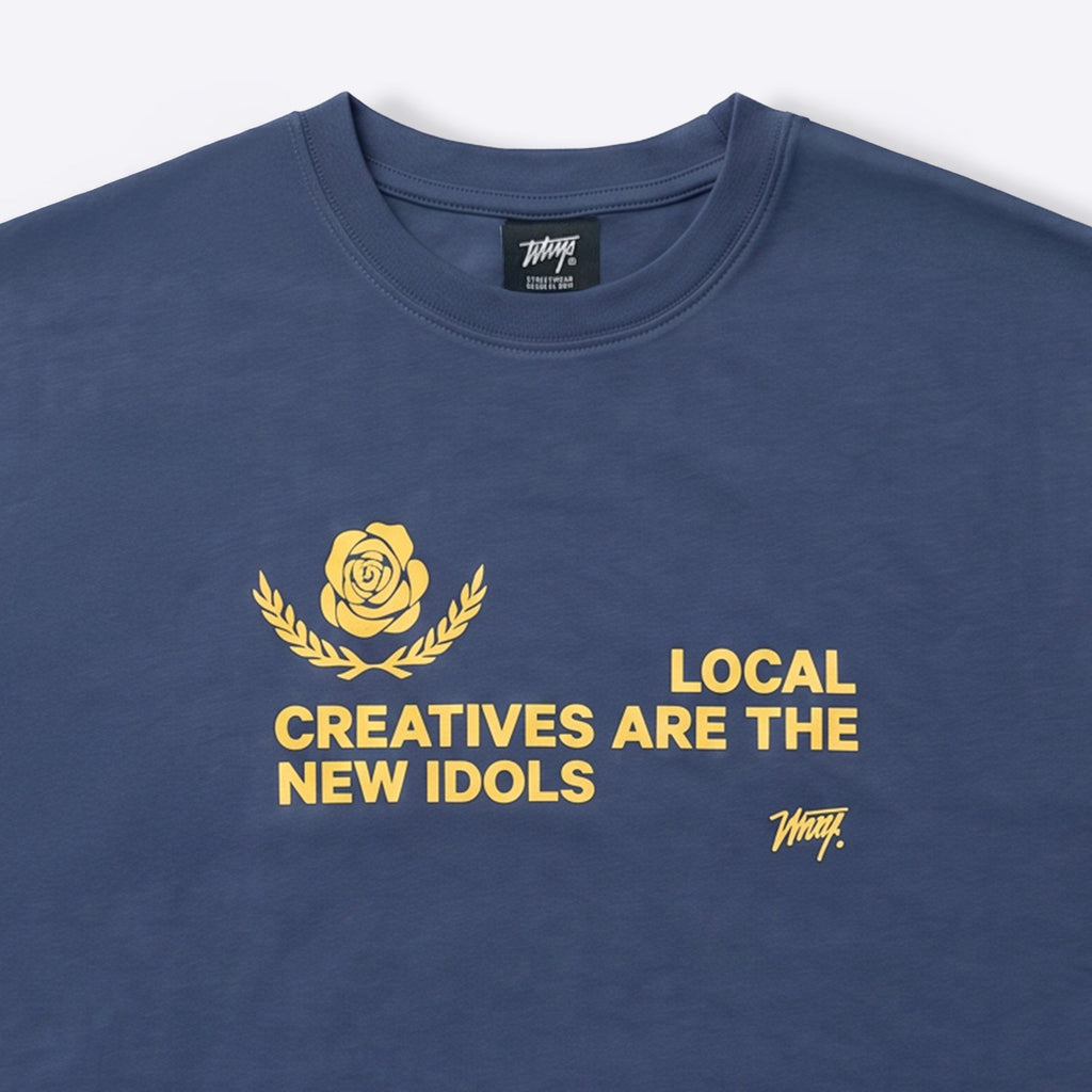 Polera WhatUp Men Boxy Local Creatives Blue