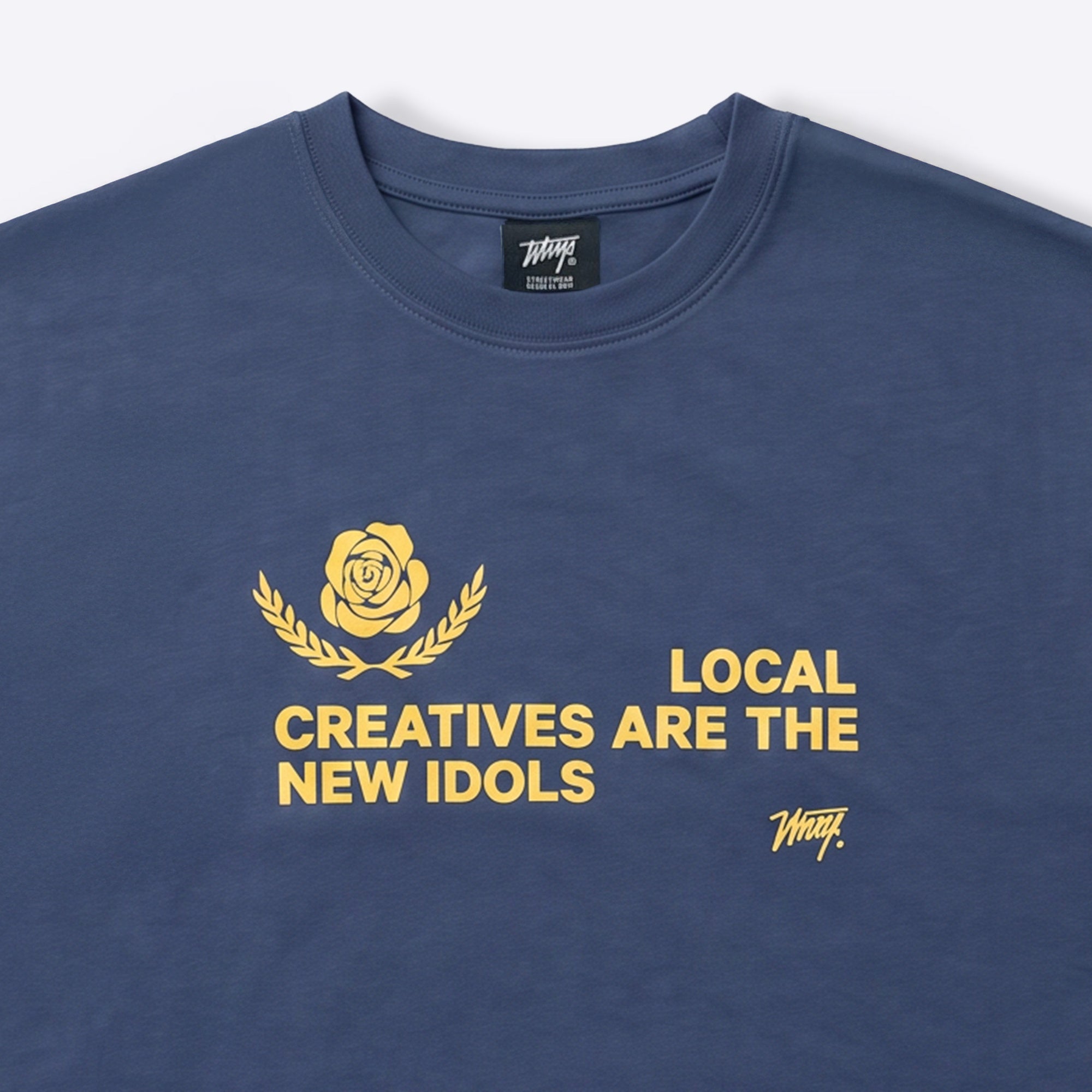 Polera WhatUp Men Boxy Local Creatives Blue