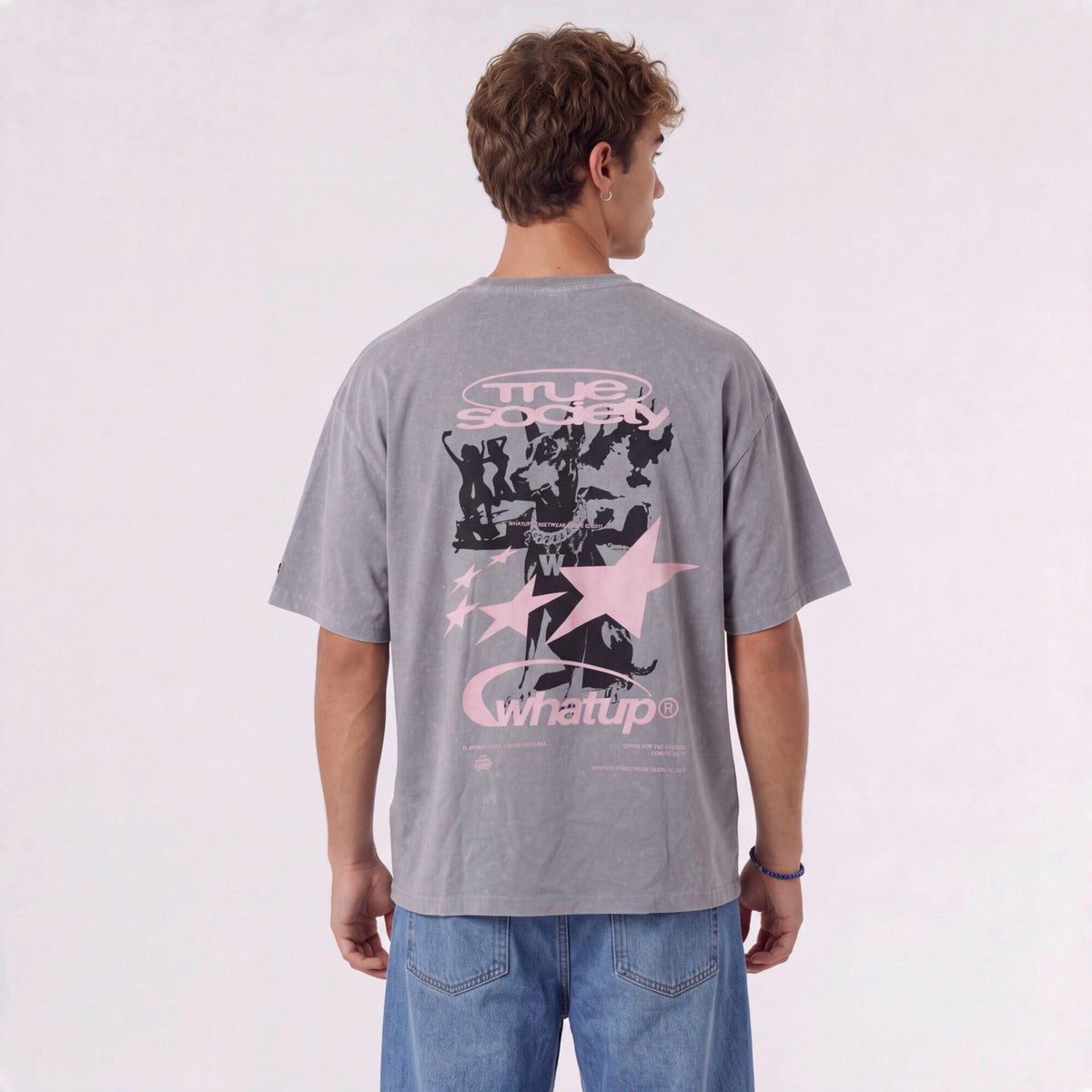 Polera WhatUp Oversize Box True Society Gris