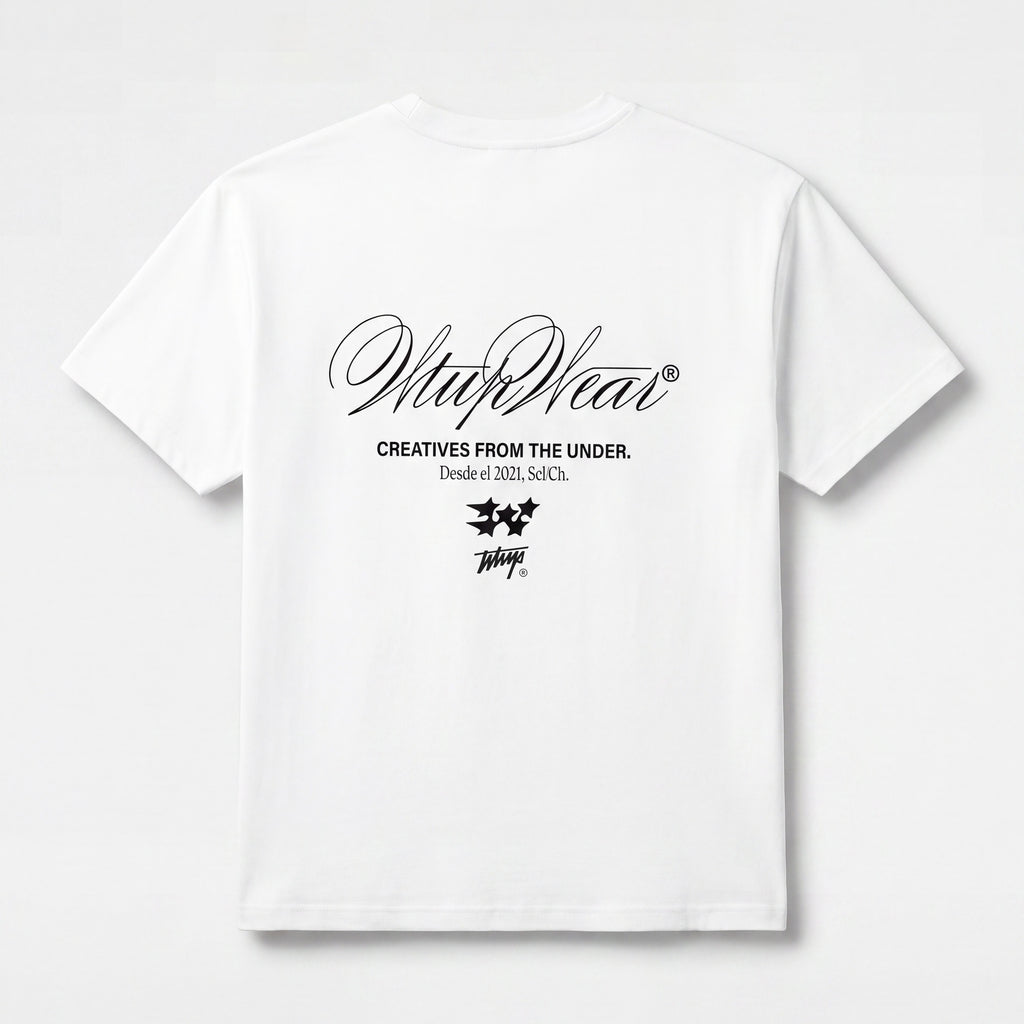 Polera WhatUp Oversize Box Creatives From The Under Blanco