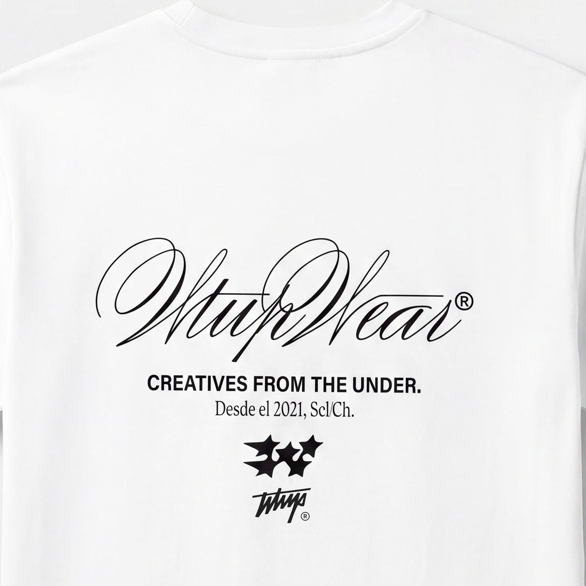 Polera WhatUp Oversize Box Creatives From The Under Blanco