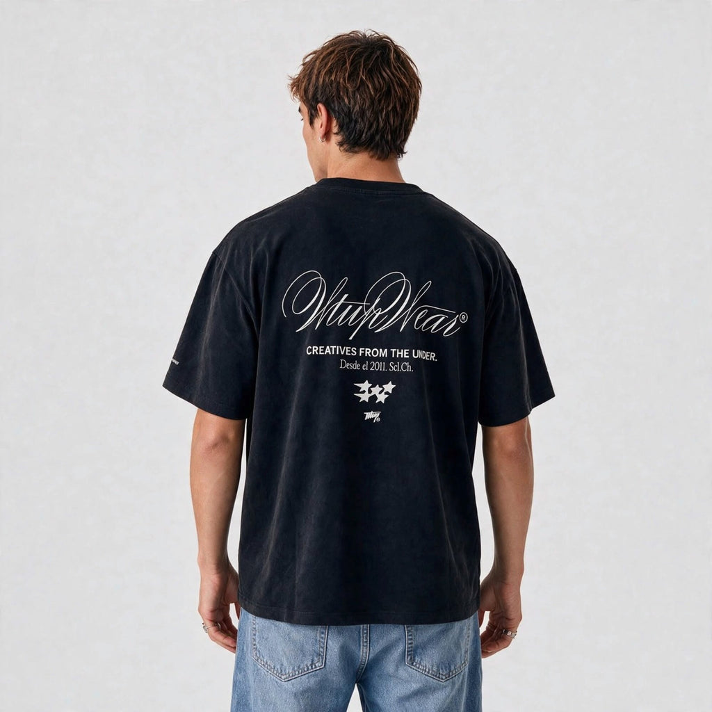 Polera WhatUp Oversize Box Creatives From The Under Negro