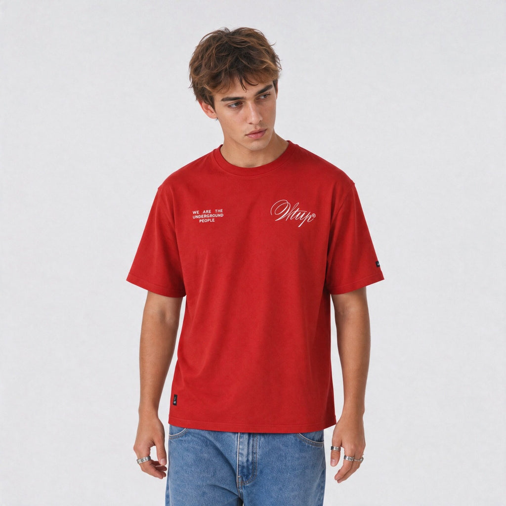 Polera WhatUp Oversize Box Creatives From The Under Rojo
