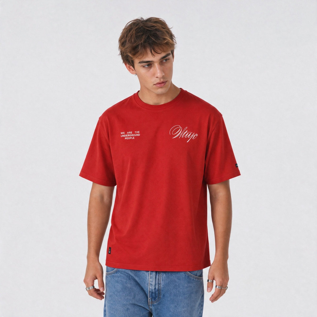 Polera WhatUp Oversize Box Creatives From The Under Rojo