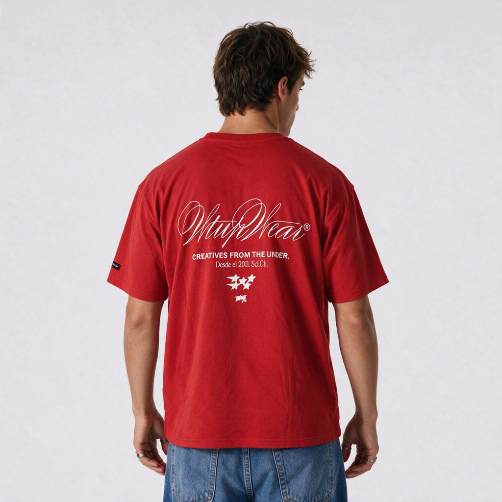 Polera WhatUp Oversize Box Creatives From The Under Rojo