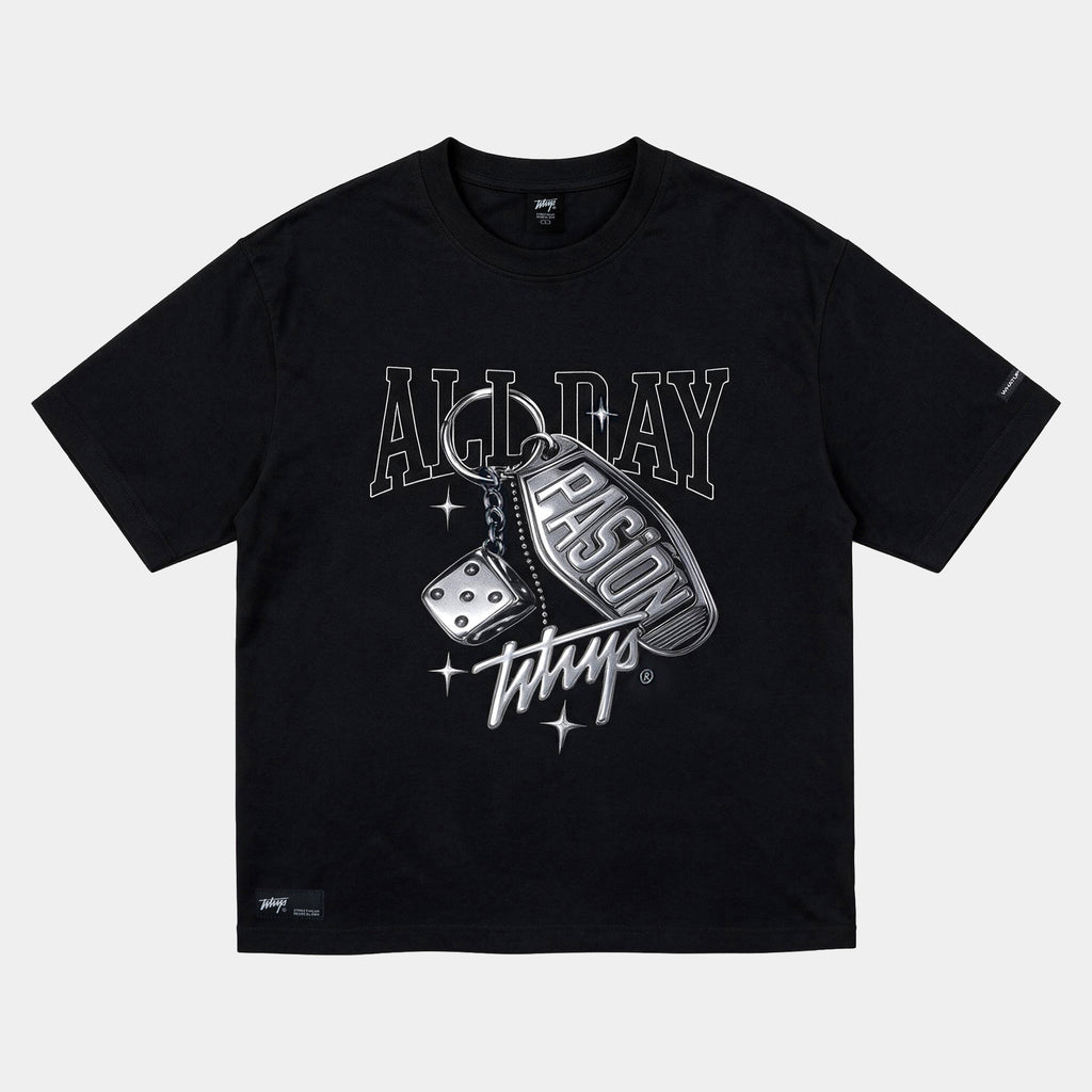 Polera WhatUp Oversize Box Passion Keychain Negro