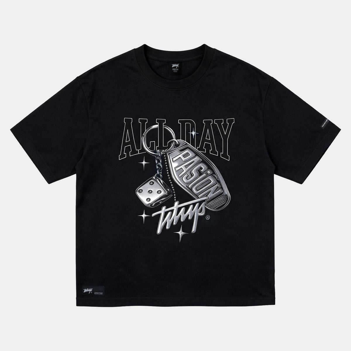 Polera WhatUp Oversize Box Passion Keychain Negro