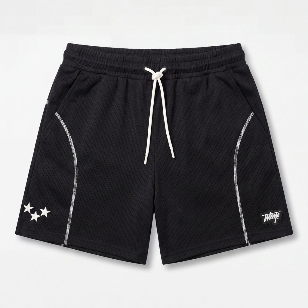 Short WhatUp Mesh Negro y Blanco