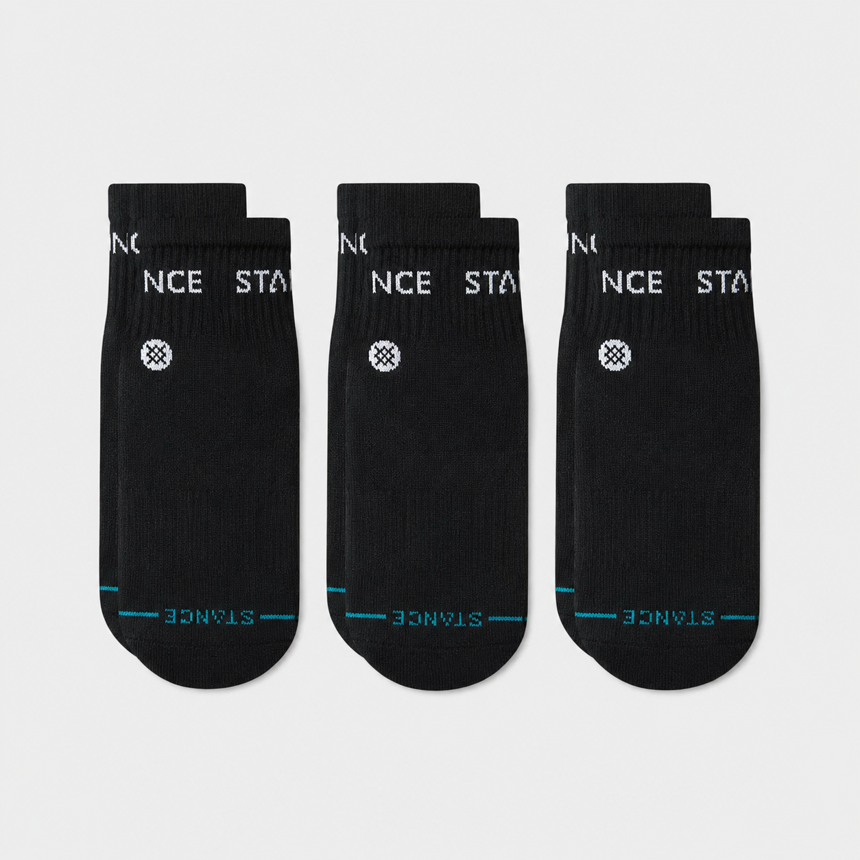 Stance Socks Origin 3 Pack Quarter Black
