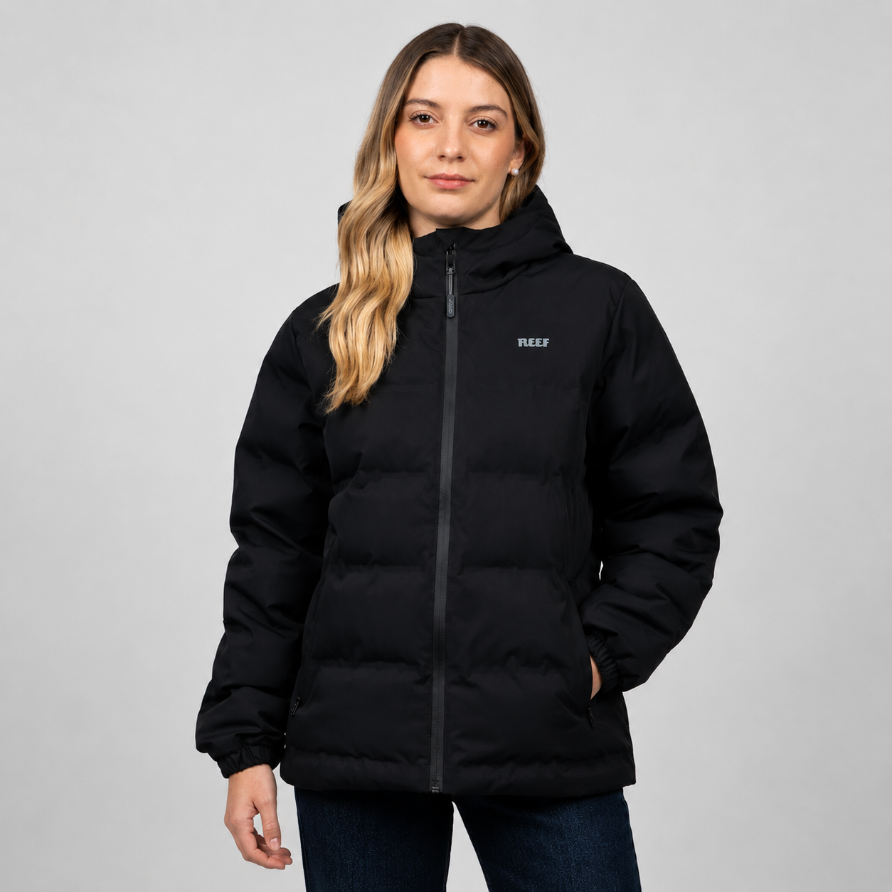 Parka Reef Women Puffer Full Zipper Black