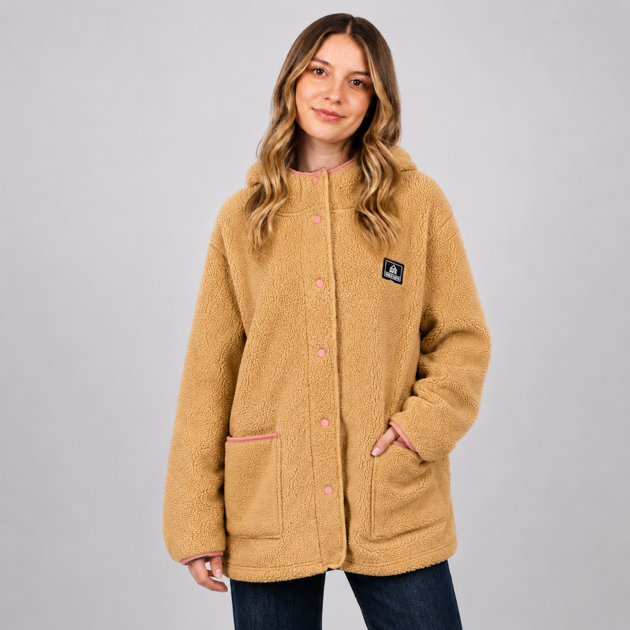 Chaqueta Women Sherpa Botones marrón