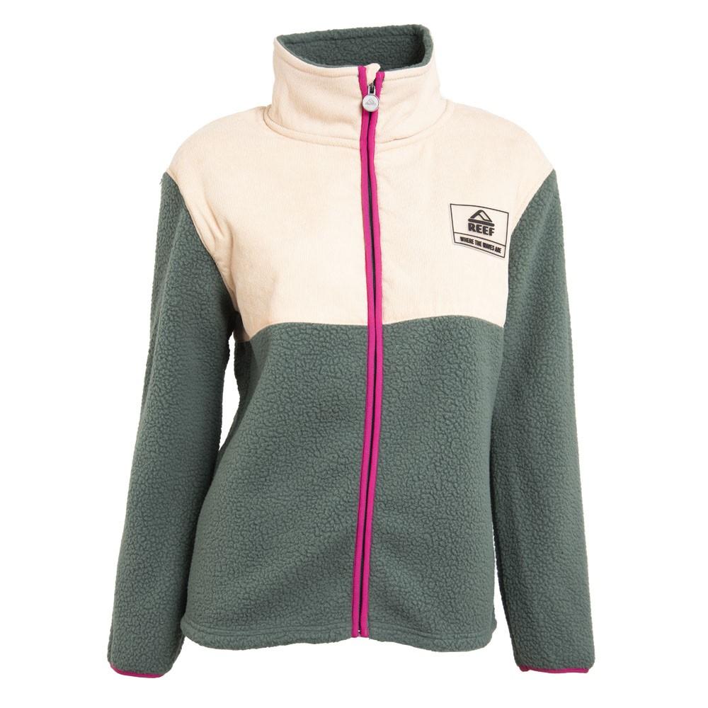 Poleron Women Sherpa Green Beige Pink