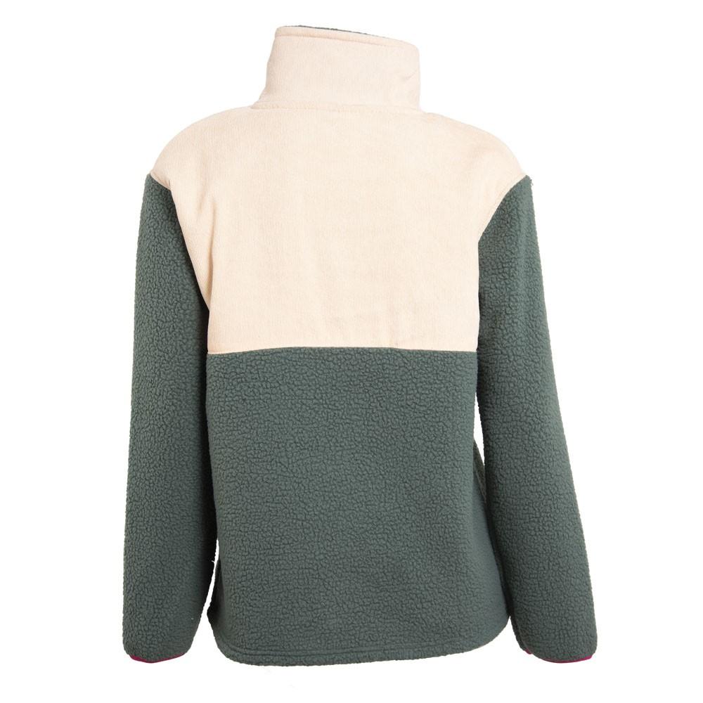 Poleron Women Sherpa Green Beige Pink