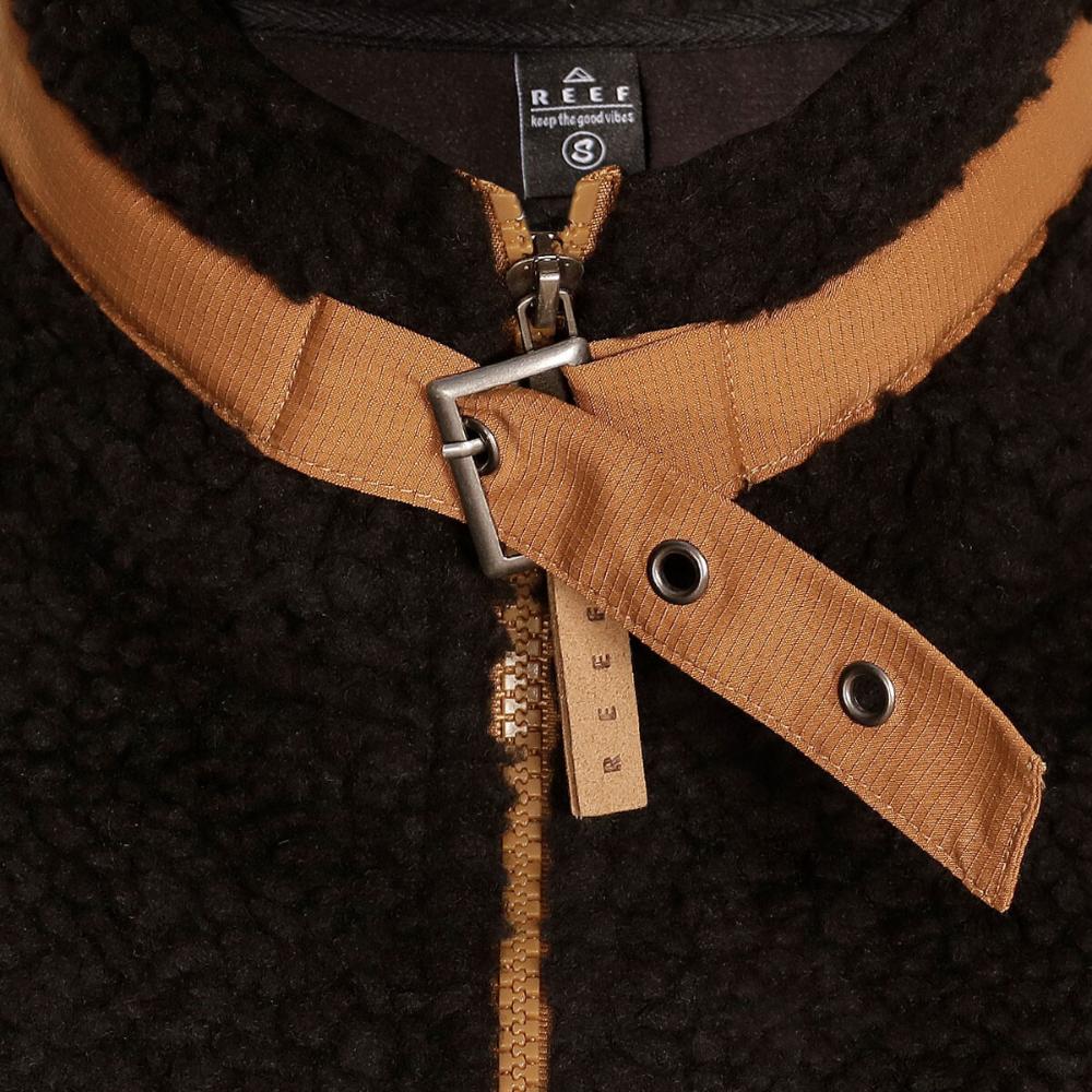 Sherpa Women Full Zipper Black Brown