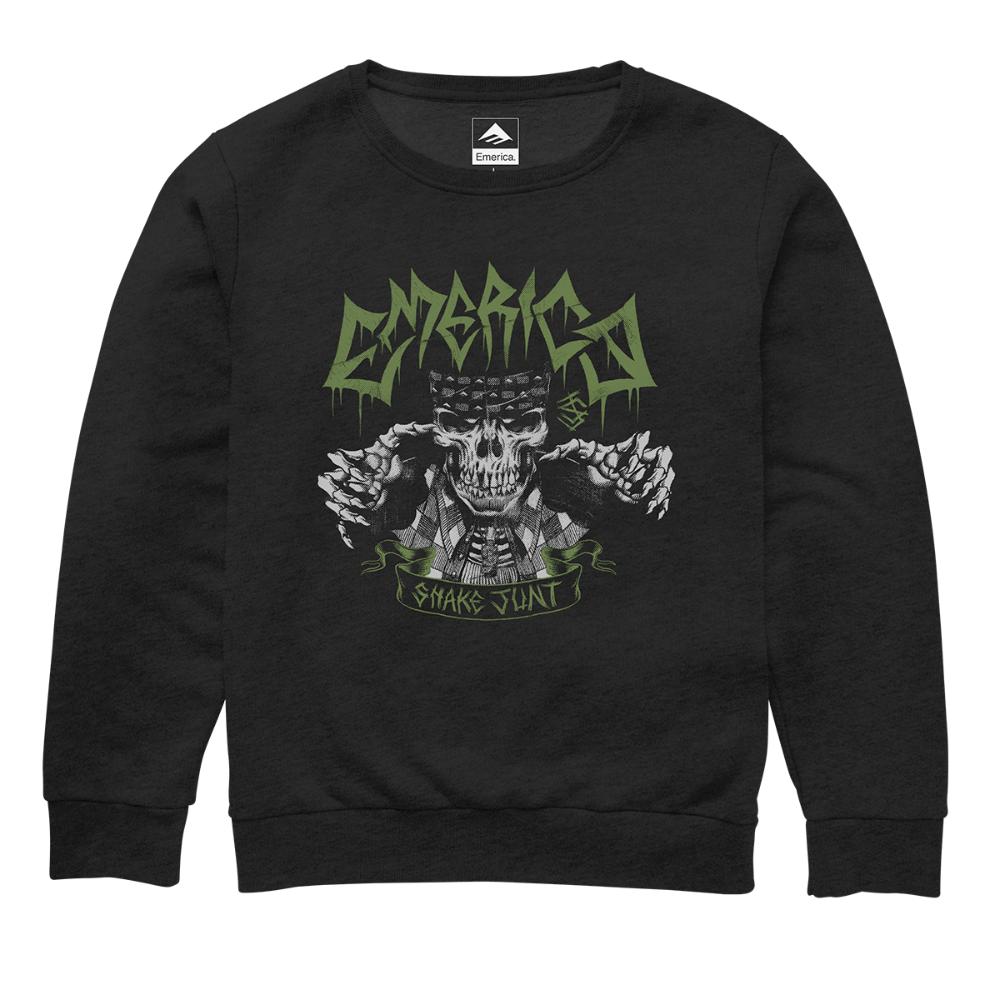 Poleron Men x Shake Junt Skull Crew Black