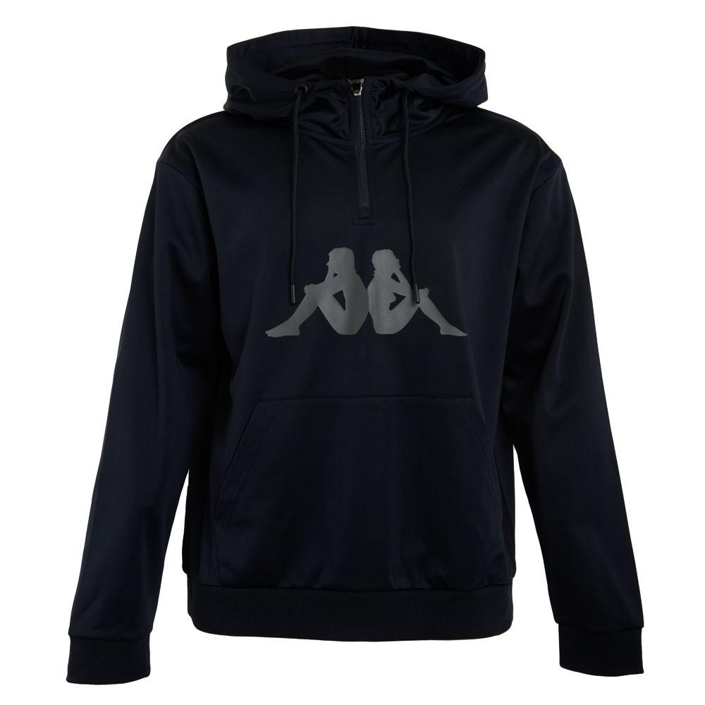 Poleron Men Hoodie Half Zipper Black Grey