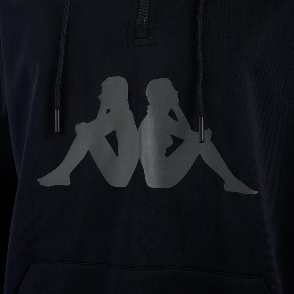 Poleron Men Hoodie Half Zipper Black Grey