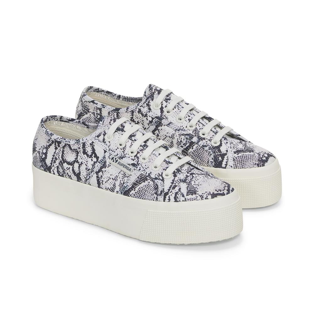 Zapatilla 2790 Print White Avorio Navy Snake