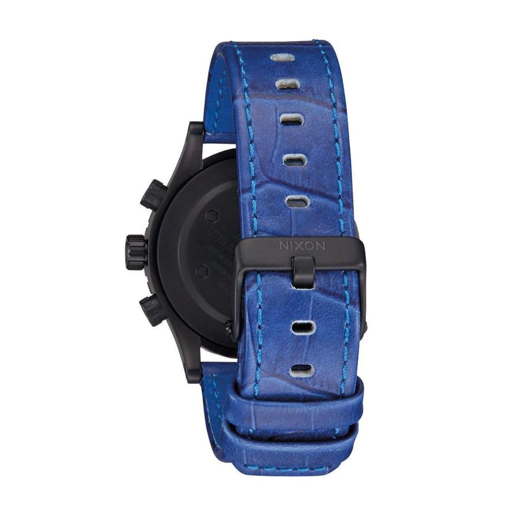 Reloj 38-20 Chrono Leather Black Blue Gator Nixon