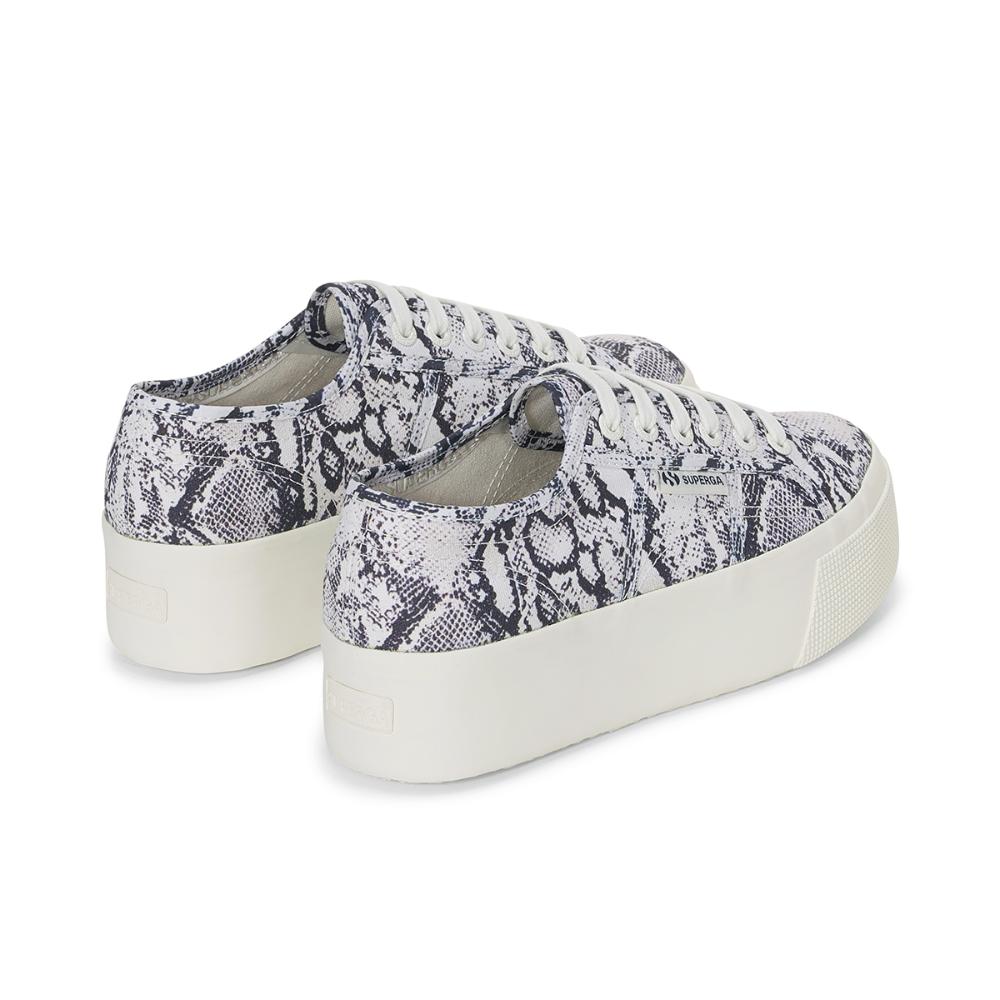 Zapatilla 2790 Print White Avorio Navy Snake