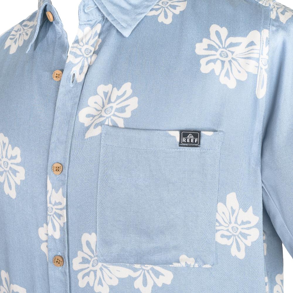 Camisas M/C Reef Hombre Azul Claro