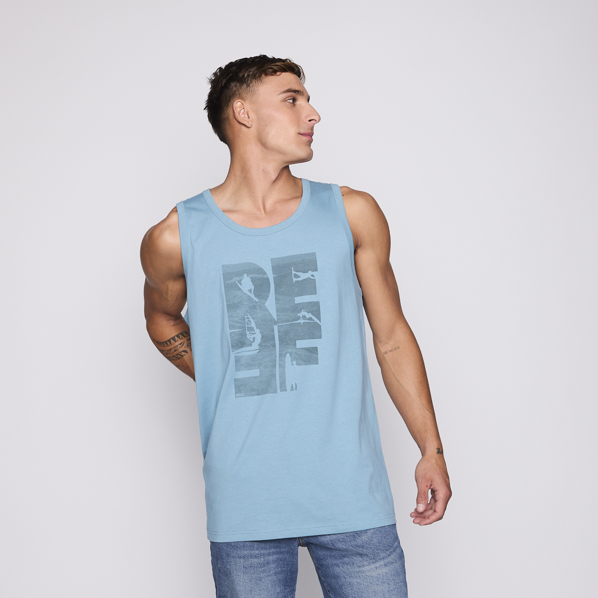 Polera Tank Reef Men Big Reef Blue