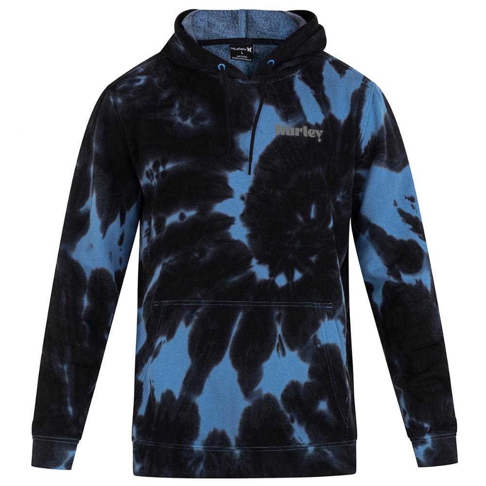 Poleron Hoodie Tidal Wave Tie Dye Fleece Black