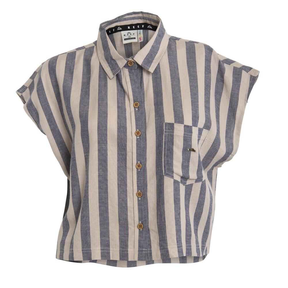 Blusa Crop Strap Beige blue