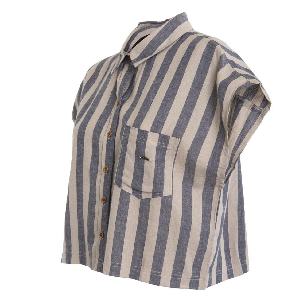 Blusa Crop Strap Beige blue